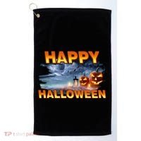 Happy Halloween Creepy Pumpkin Show Golf Towel thumb 0