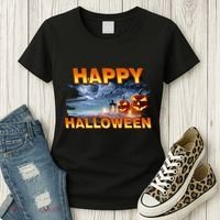 Happy Halloween Creepy Pumpkin Show Women's T-Shirt thumb 3