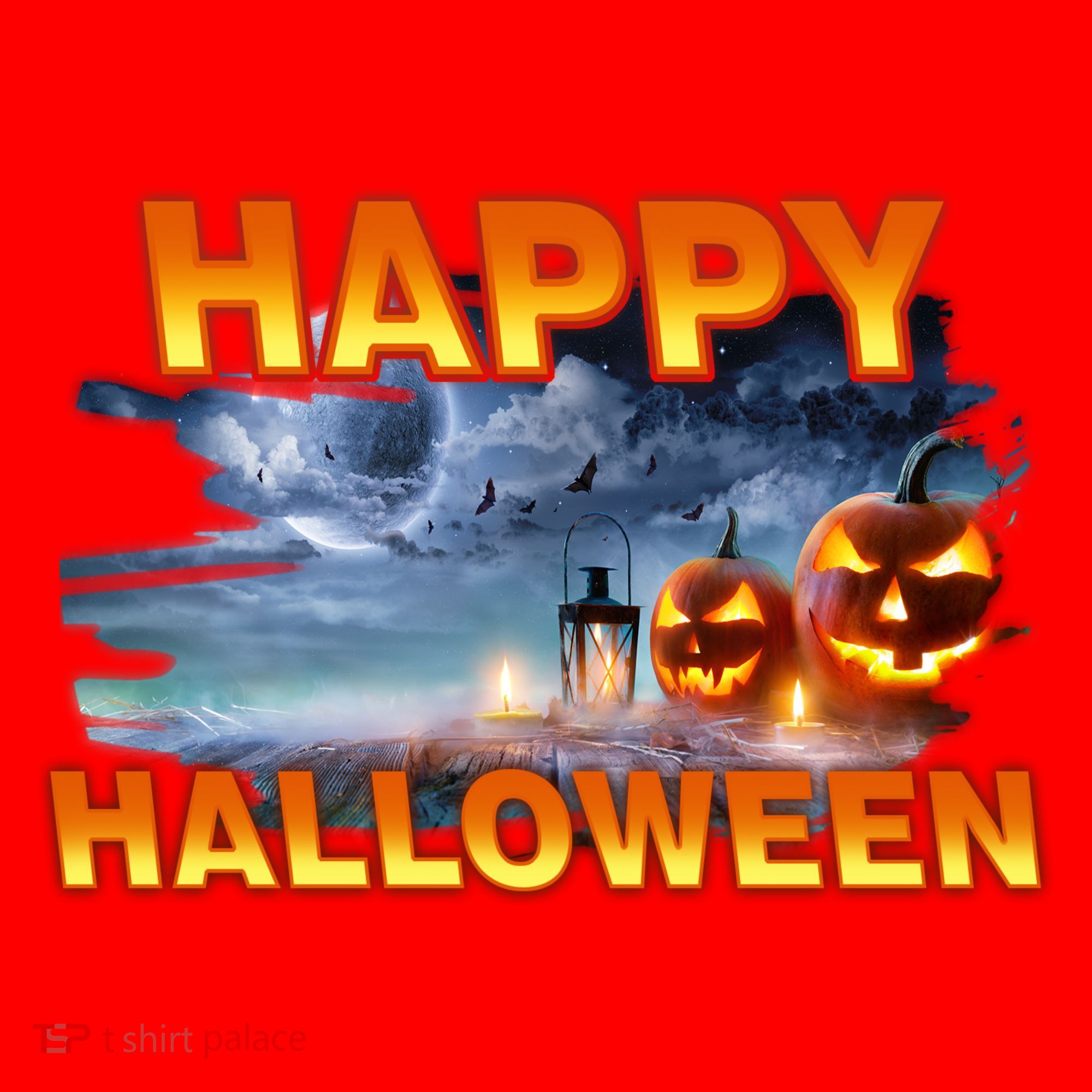 Happy Halloween Creepy Pumpkin Show Santa Hat