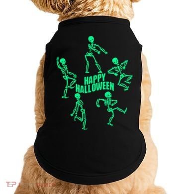 Happy Halloween Dancing Skeletons Doggie Tank