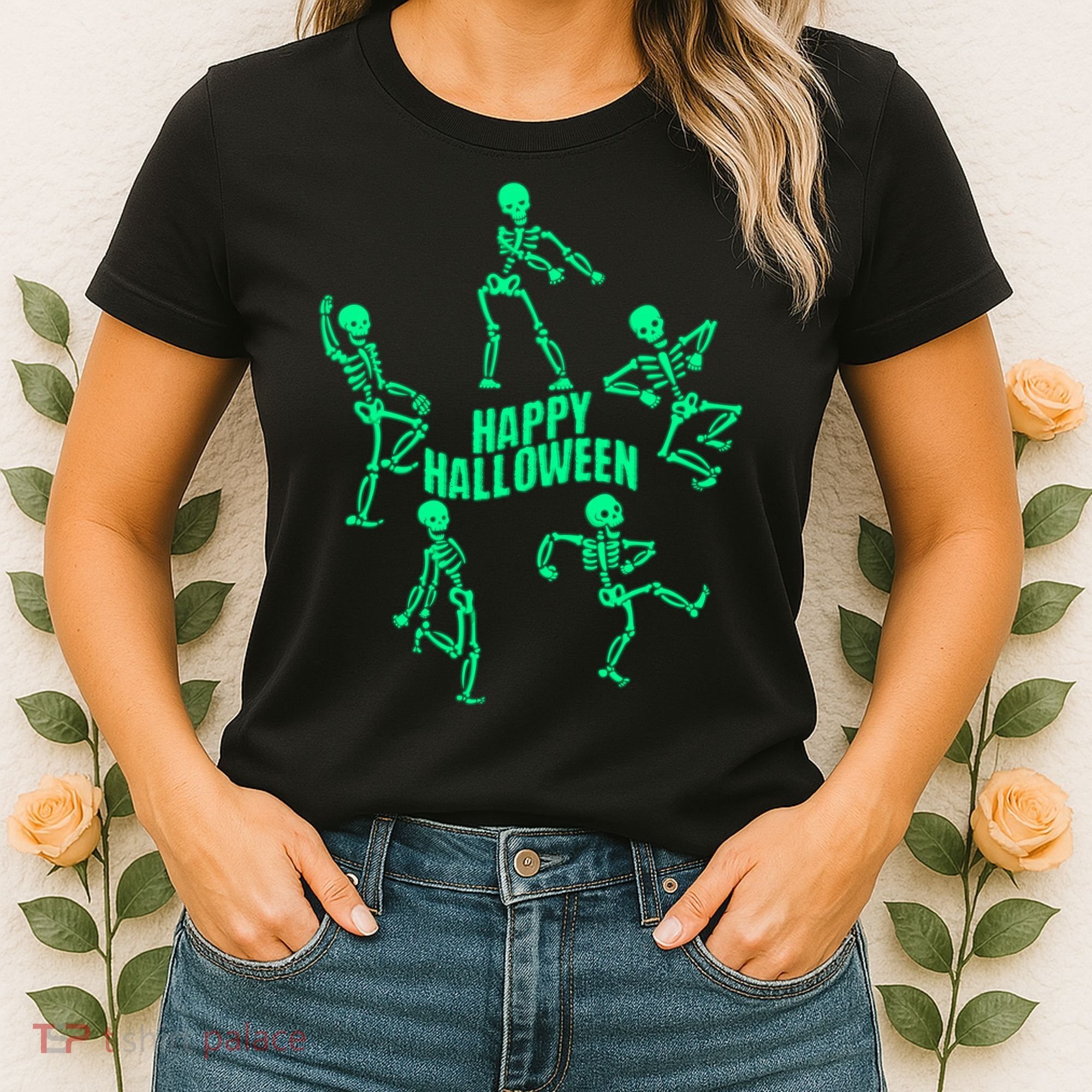 Happy Halloween Dancing Skeletons Women's T-Shirt