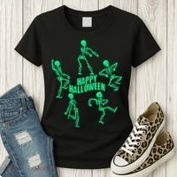 Happy Halloween Dancing Skeletons Women's T-Shirt thumb 3