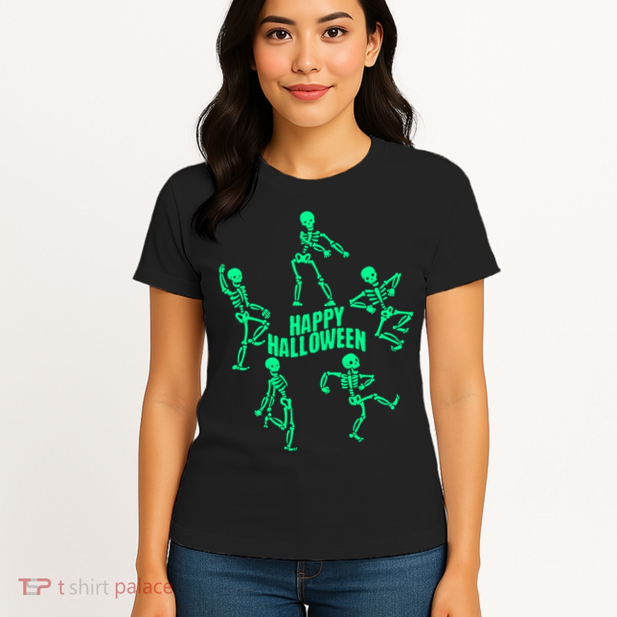 Happy Halloween Dancing Skeletons Women's T-Shirt