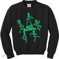 Happy Halloween Dancing Skeletons Kids Sweatshirt thumb 0