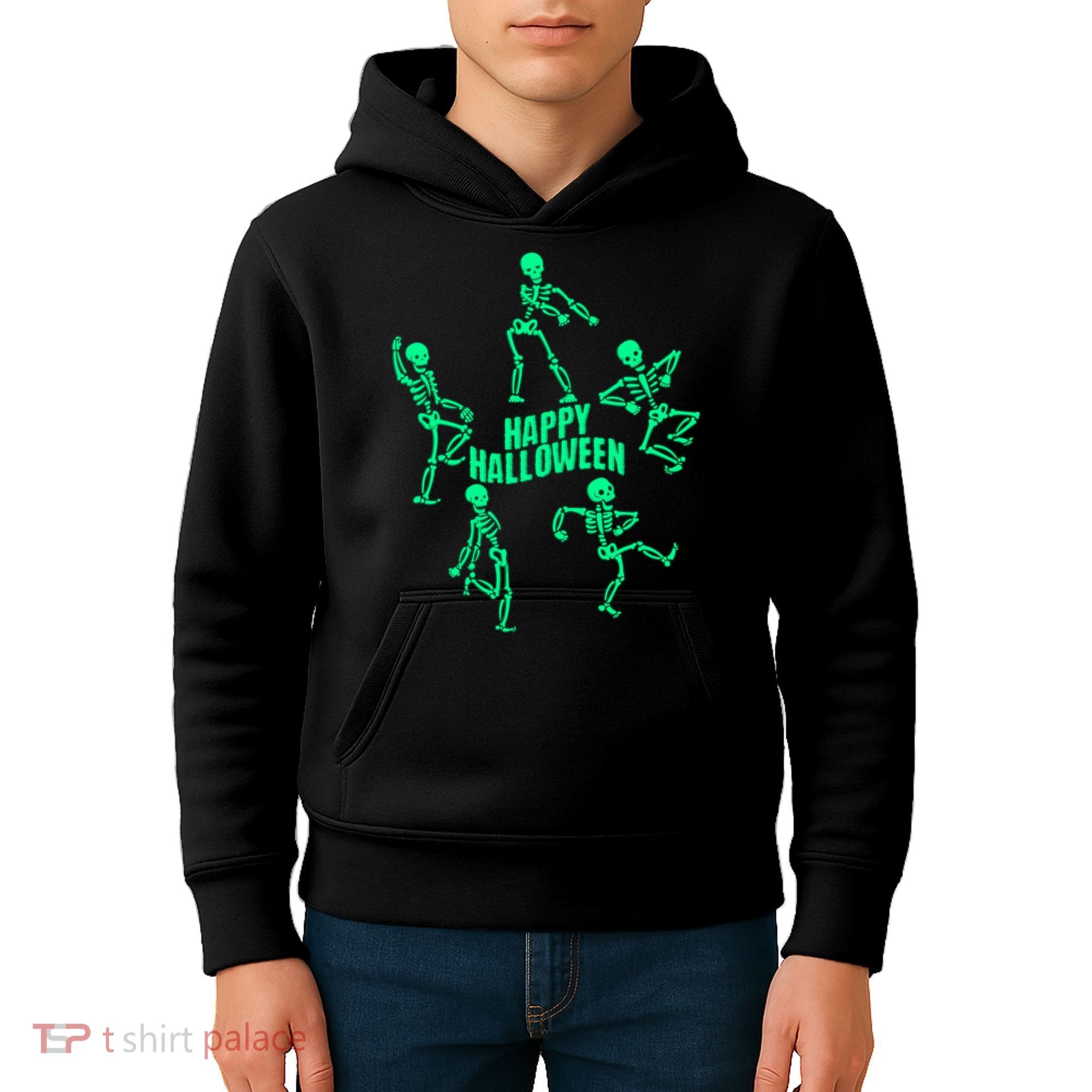 Happy Halloween Dancing Skeletons Kids Hoodie