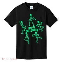 Happy Halloween Dancing Skeletons Kids T-Shirt thumb 0
