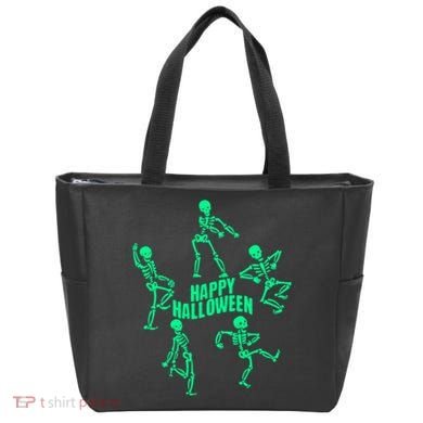 Happy Halloween Dancing Skeletons Tote Bag