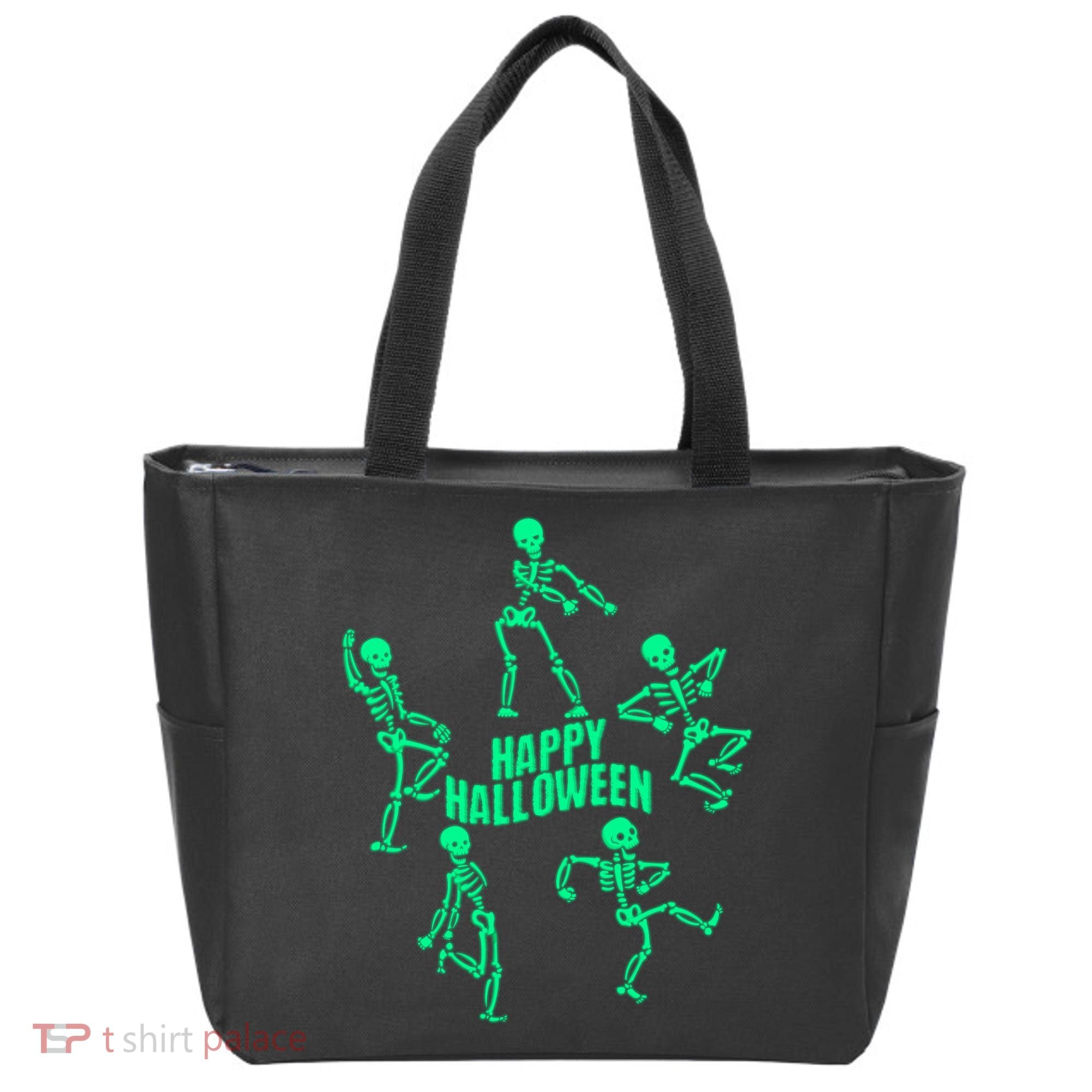 Happy Halloween Dancing Skeletons Tote Bag