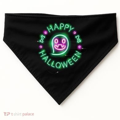 Happy Halloween Neon Sign USA-Made Doggie Bandana