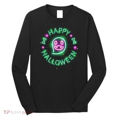 Happy Halloween Neon Sign Long Sleeve Shirt