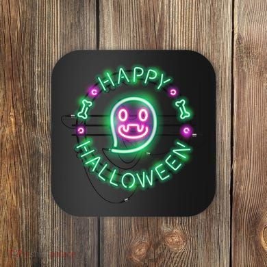 Happy Halloween Neon Sign Coaster