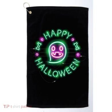 Happy Halloween Neon Sign Golf Towel