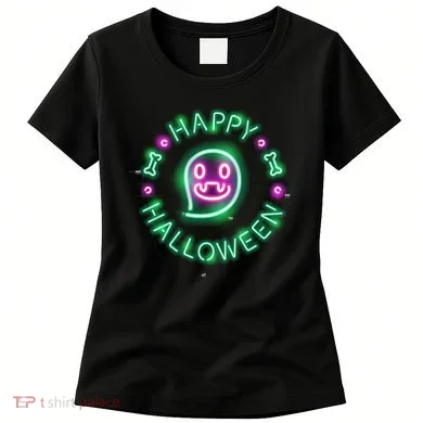 Happy Halloween Neon Sign Women's T-Shirt