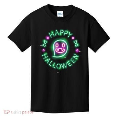 Happy Halloween Neon Sign Kids T-Shirt