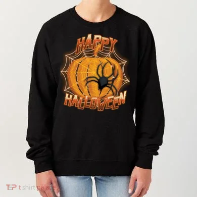 Happy Halloween Spiderweb Pumpkin Women's Sweatshirt
