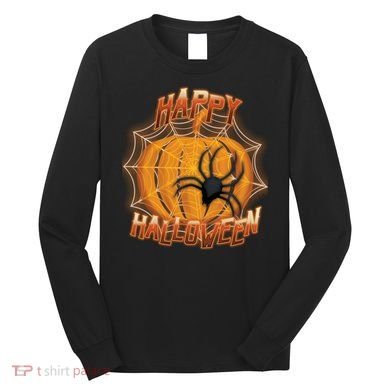 Happy Halloween Spiderweb Pumpkin Long Sleeve Shirt