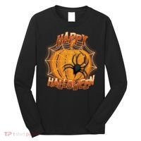 Happy Halloween Spiderweb Pumpkin Long Sleeve Shirt thumb 0