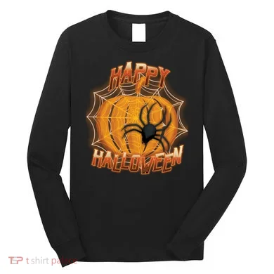 Happy Halloween Spiderweb Pumpkin Long Sleeve Shirt