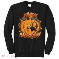 Happy Halloween Spiderweb Pumpkin Sweatshirt thumb 0