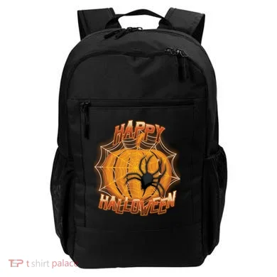 Happy Halloween Spiderweb Pumpkin Backpack