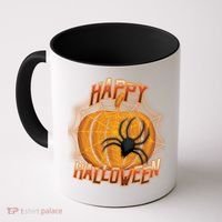 Happy Halloween Spiderweb Pumpkin Coffee Mug thumb 0