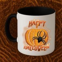 Happy Halloween Spiderweb Pumpkin Coffee Mug thumb 2