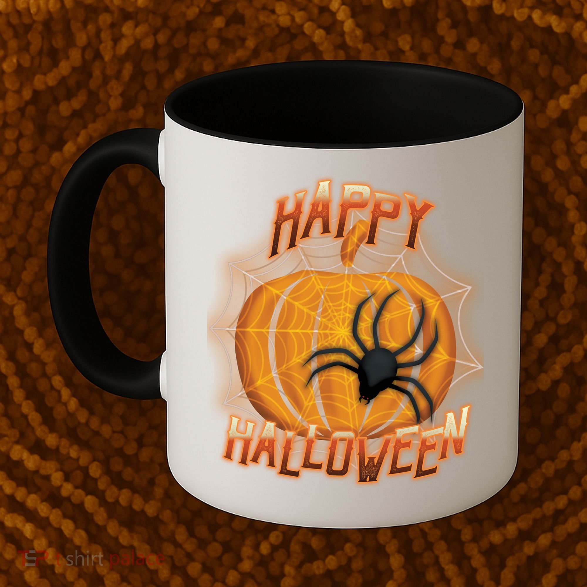 Happy Halloween Spiderweb Pumpkin Coffee Mug