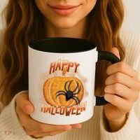 Happy Halloween Spiderweb Pumpkin Coffee Mug thumb 3