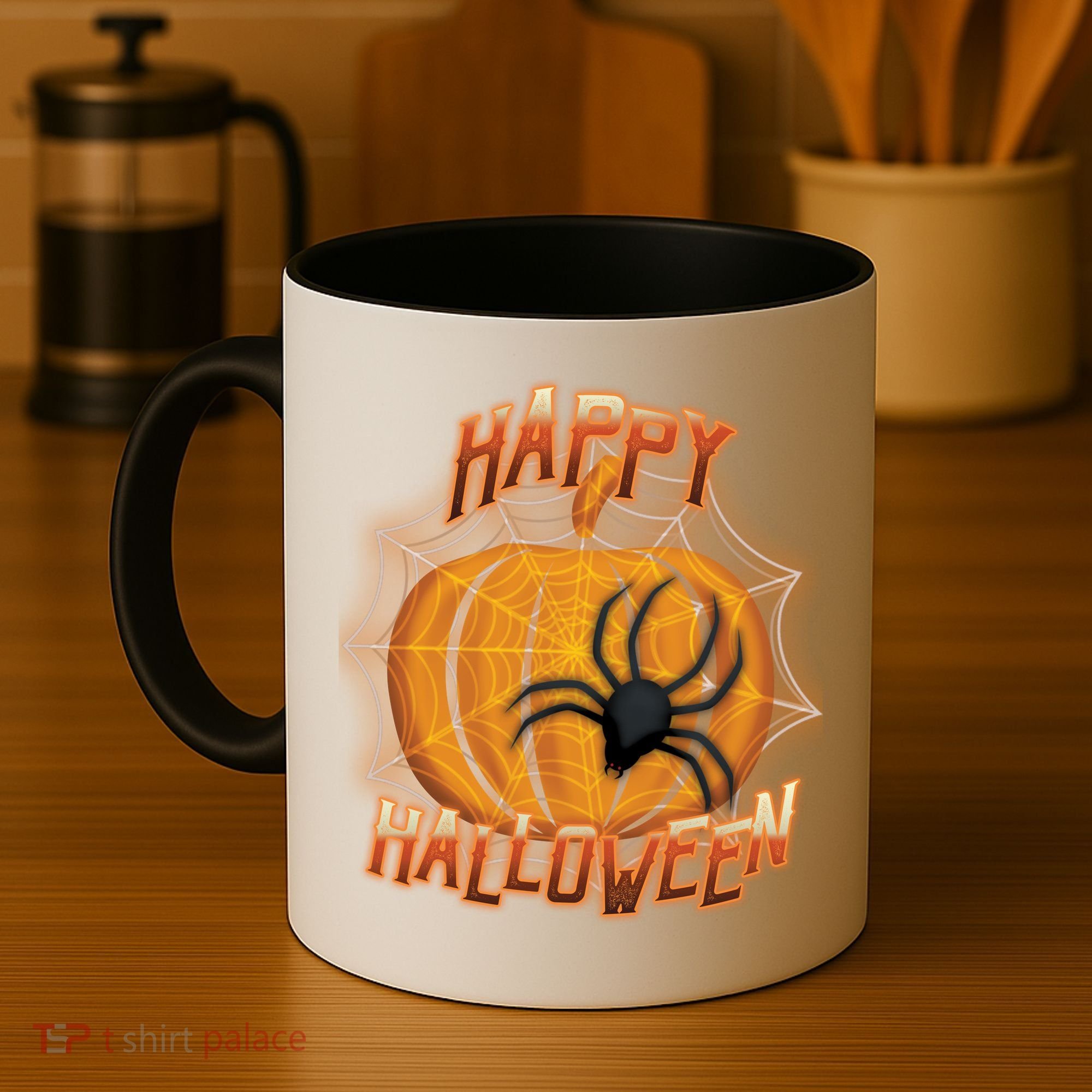 Happy Halloween Spiderweb Pumpkin Coffee Mug