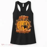 Happy Halloween Spiderweb Pumpkin Women's Tank Top thumb 0