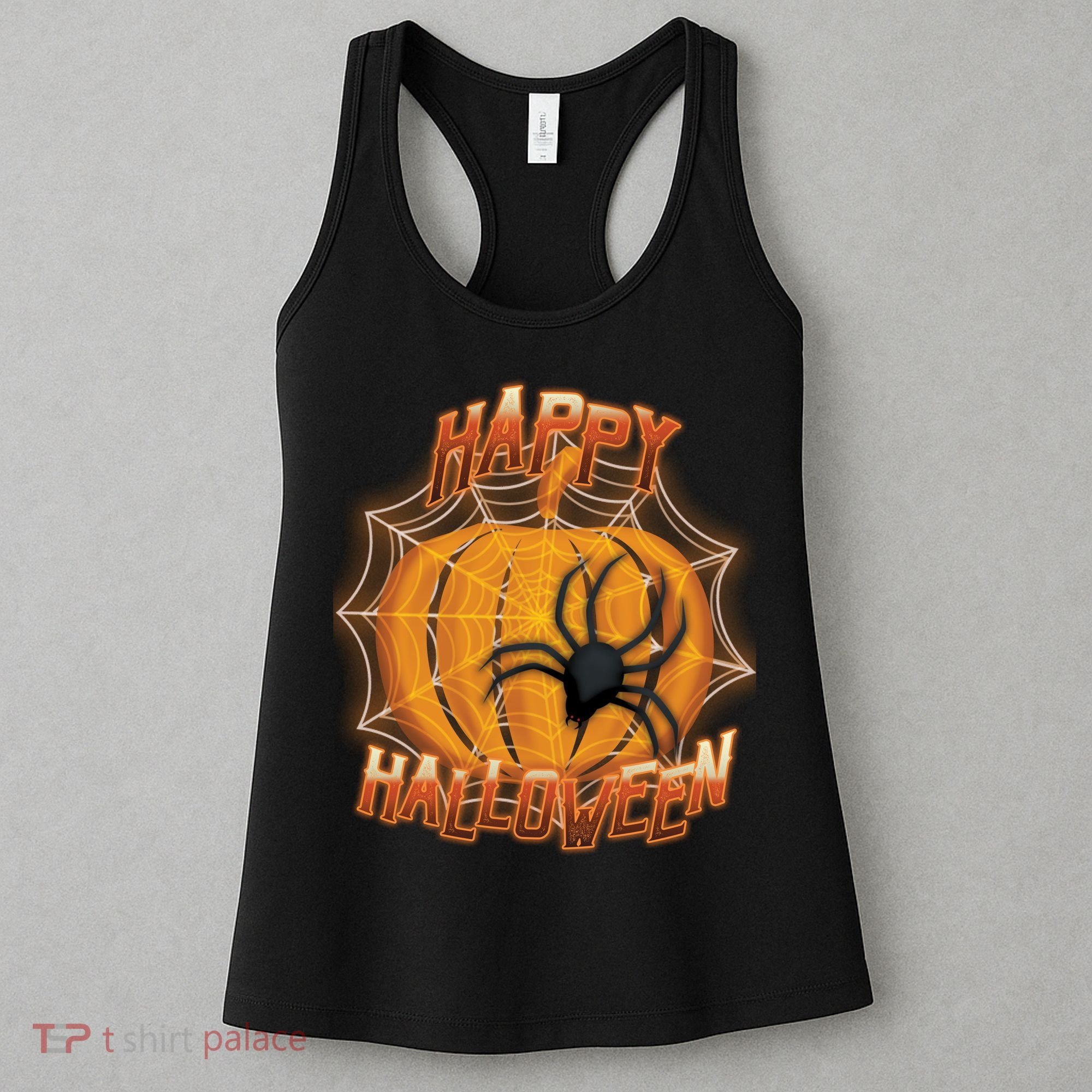 Happy Halloween Spiderweb Pumpkin Women's Tank Top