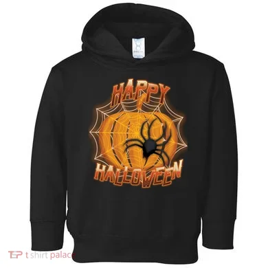 Happy Halloween Spiderweb Pumpkin Toddler Hoodie