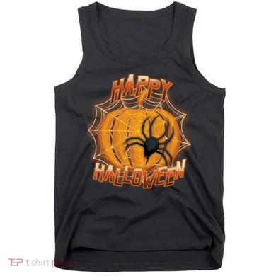 Happy Halloween Spiderweb Pumpkin Tank Top