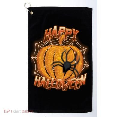 Happy Halloween Spiderweb Pumpkin Golf Towel