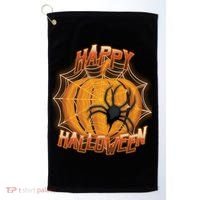 Happy Halloween Spiderweb Pumpkin Golf Towel thumb 0