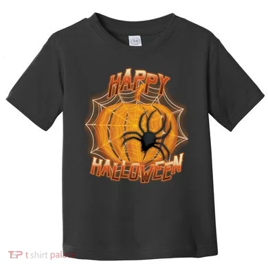Happy Halloween Spiderweb Pumpkin Toddler T-Shirt
