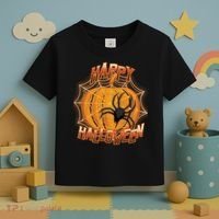 Happy Halloween Spiderweb Pumpkin Toddler T-Shirt thumb 3