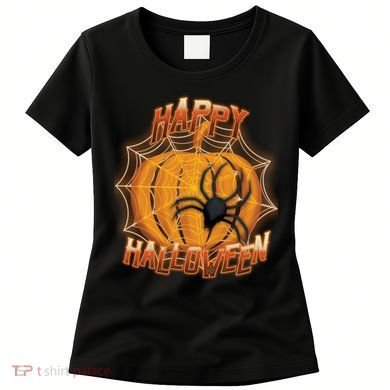 Happy Halloween Spiderweb Pumpkin Women's T-Shirt