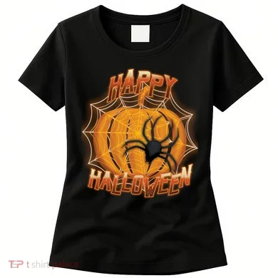Happy Halloween Spiderweb Pumpkin Women's T-Shirt