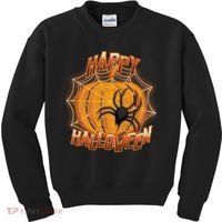 Happy Halloween Spiderweb Pumpkin Kids Sweatshirt thumb 0