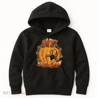 Happy Halloween Spiderweb Pumpkin Kids Hoodie thumb 0