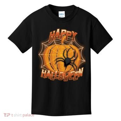 Happy Halloween Spiderweb Pumpkin Kids T-Shirt