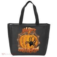 Happy Halloween Spiderweb Pumpkin Tote Bag thumb 0