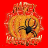 Happy Halloween Spiderweb Pumpkin Santa Hat thumb 1