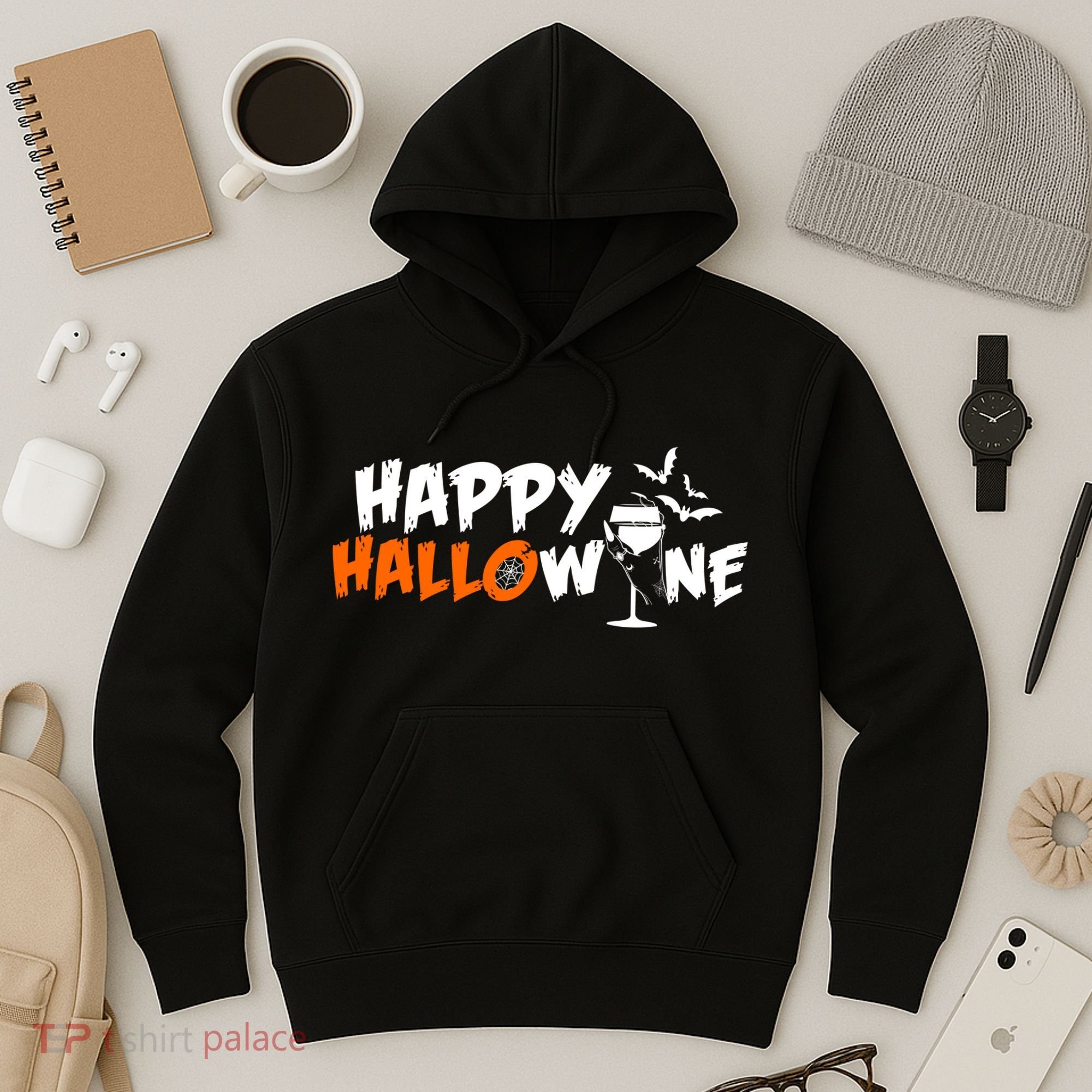 Happy Hallowine Funny Halloween Hoodie