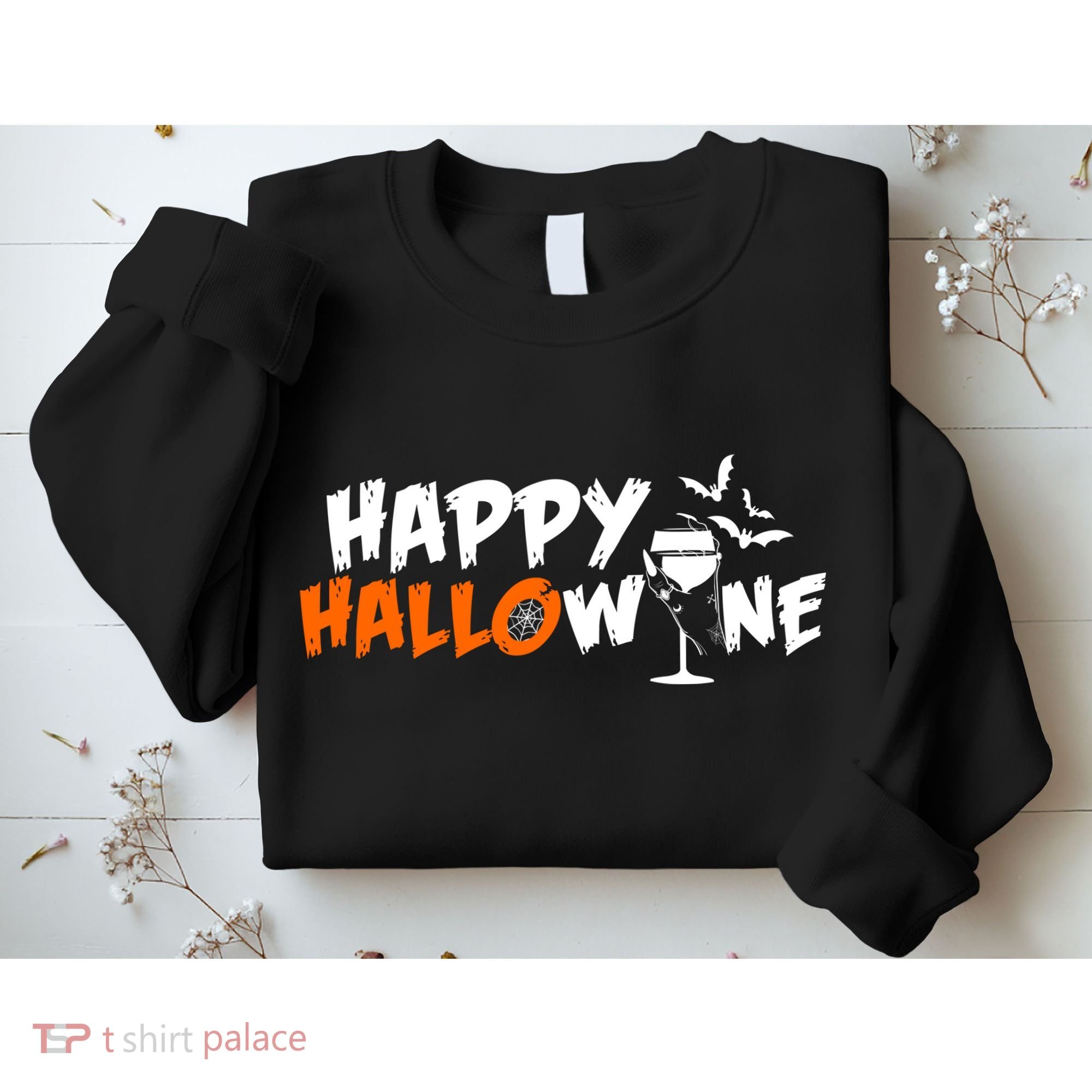 Happy Hallowine Funny Halloween Sweatshirt