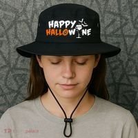 Happy Hallowine Funny Halloween Bucket Hat thumb 3