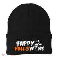 Happy Hallowine Funny Halloween Beanie thumb 0