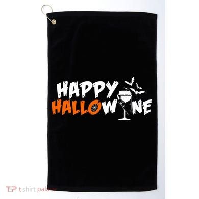 Happy Hallowine Funny Halloween Golf Towel