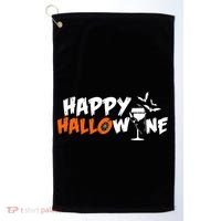 Happy Hallowine Funny Halloween Golf Towel thumb 0
